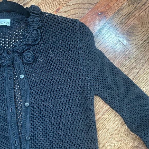 Red Valentino Black knitted mesh Cardigan size XS - Picture 6 of 17